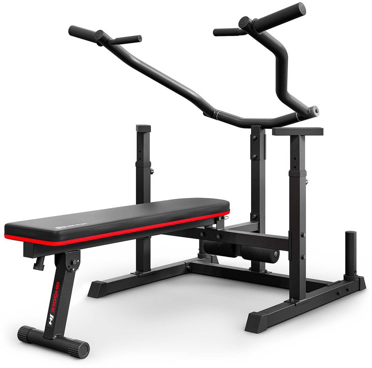 Hop Sport HS-2100HB – Halterbank Trainingsbank – Verstelbare Haltersteunen – Max. Belasting 250 kg – Opvouwbaar