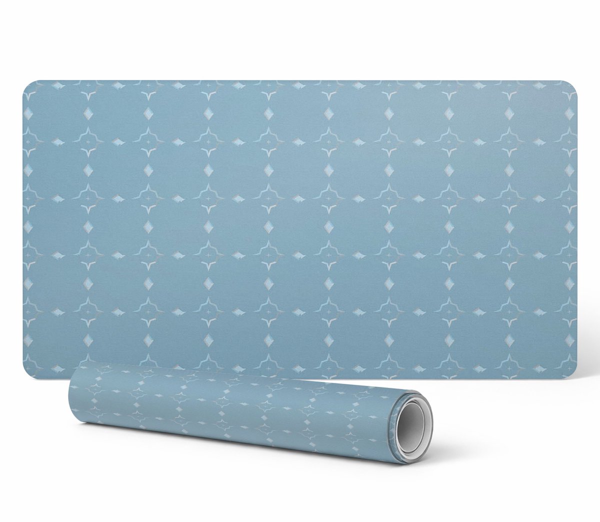 Decoratieve gaming bureaumat met geometrisch retropatroon 100x50 cm