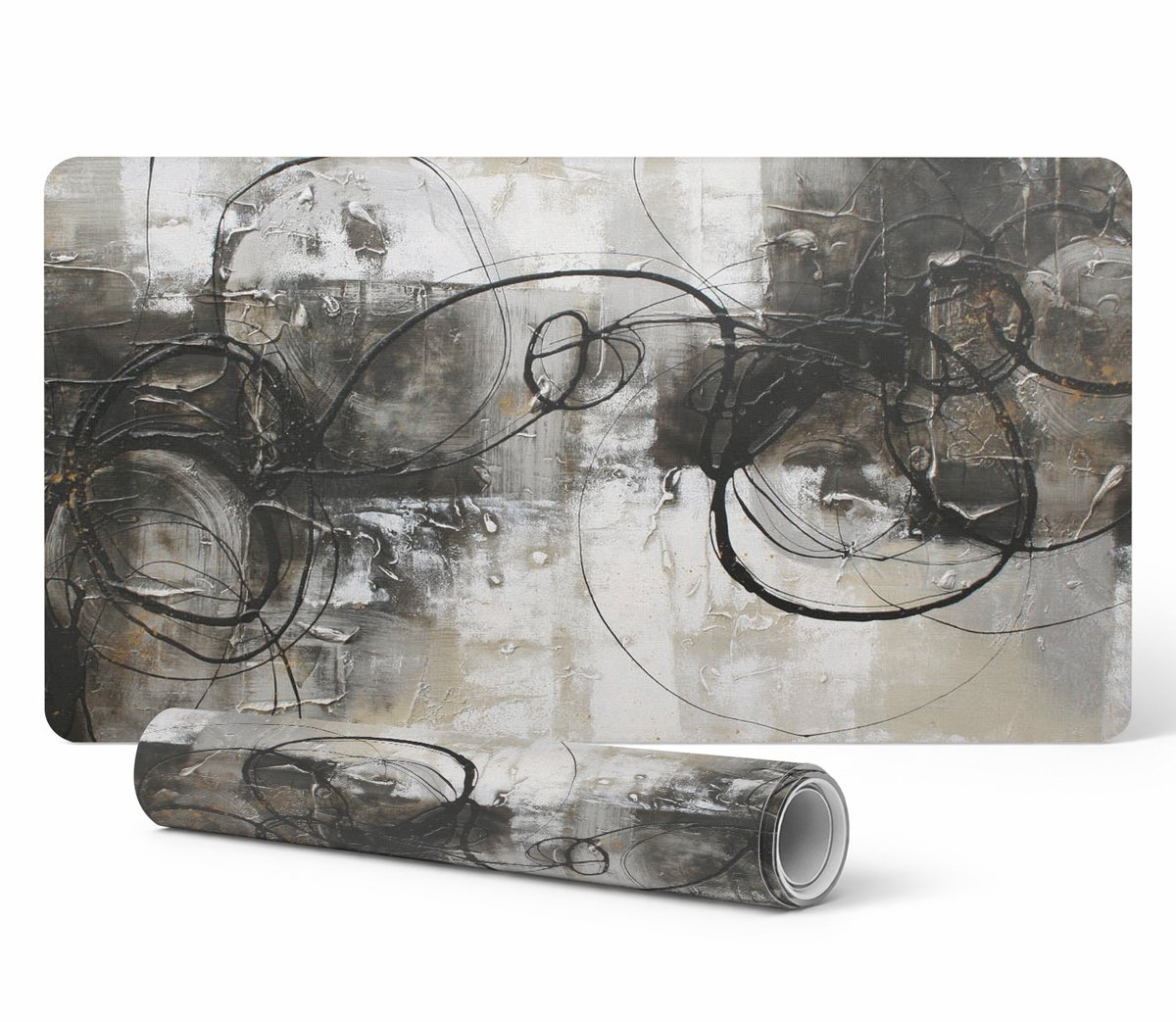 Designer laptop beschermmat met abstracte lijnen, 90x45 cm