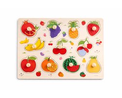 Fruit - Houten puzzels voor kinderen 1 jaar / 2 jaar / 3 jaar - Educatief speelgoed - Cadeau jongen / meisje - Baby / Dreumes / Peuter - Traktatie - Uitdeelcadeaus