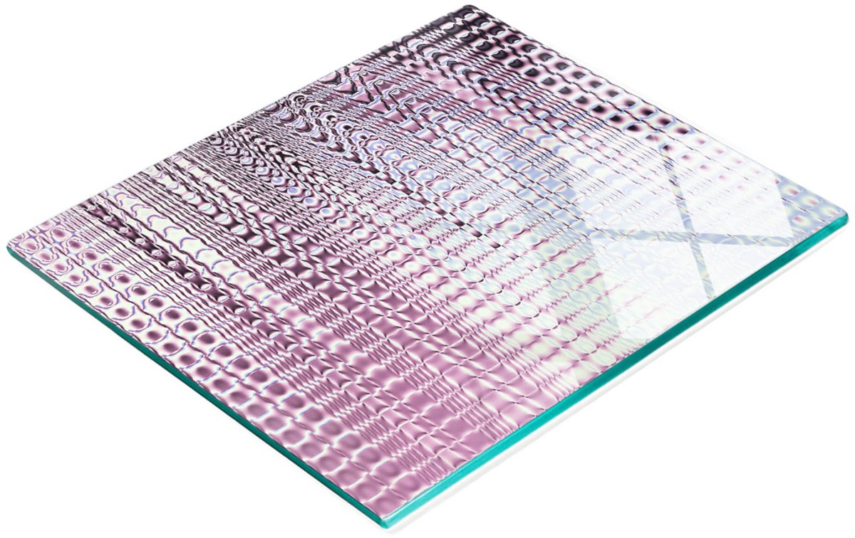 Glazen serveerplank met fractale afbeeldingen 60x52 cm