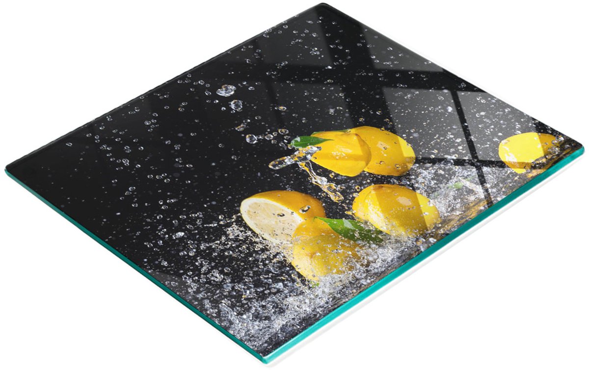Decoratieve glazen serveerplank voor snacks, citroenen en water, 60x52 cm