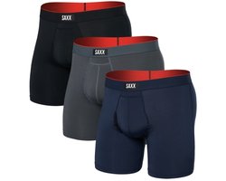 SAXX Boxershorts - Heren Sport Ondergoed - Multi-Sport Mesh - BallPark Pouch® - 3-pack -Turbulence / Navy / Zwart - Maat M
