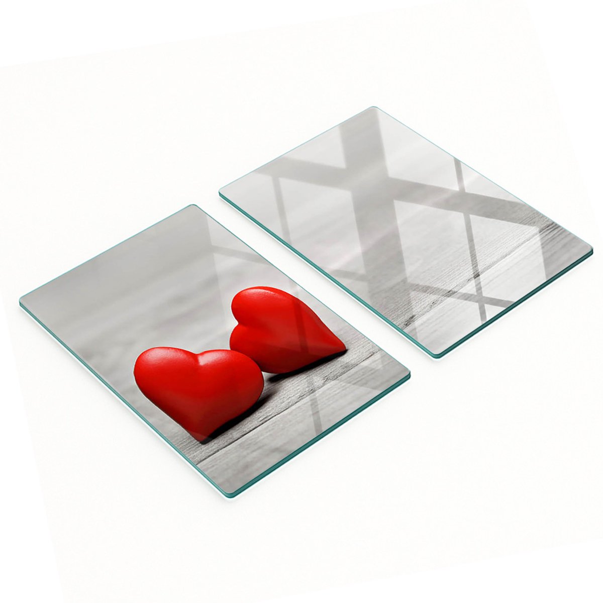 Decoratieve glazen snij- en serveerplanken van Heart Wood, 2x40x52 cm