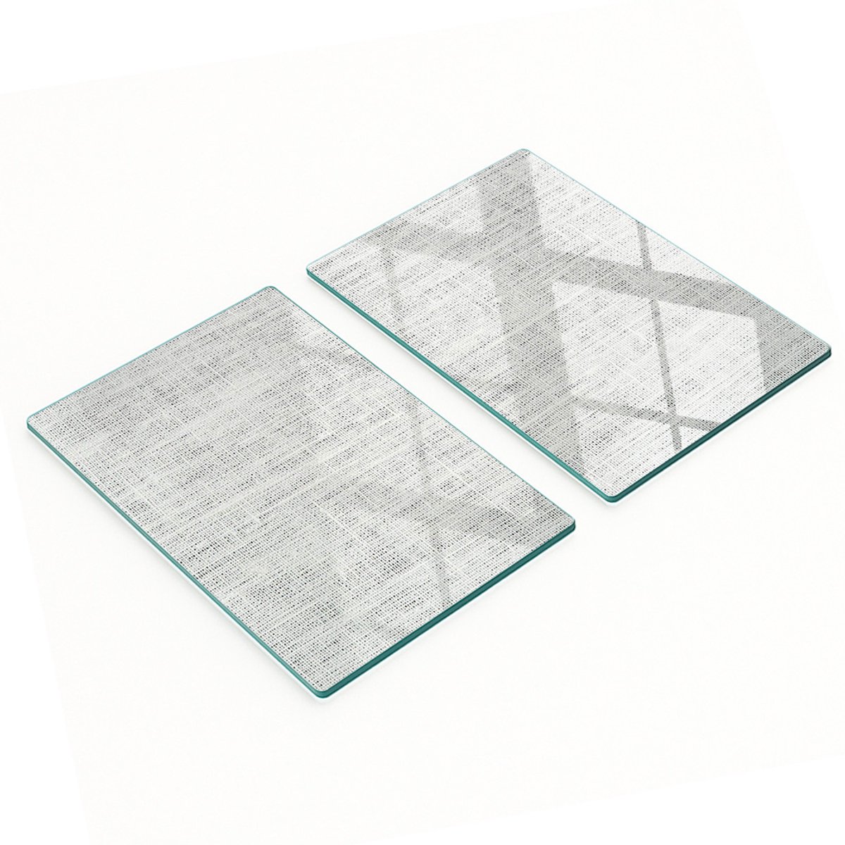 Multifunctionele decoratieve glazen keukenplanken, wit canvas, 2x40x52 cm