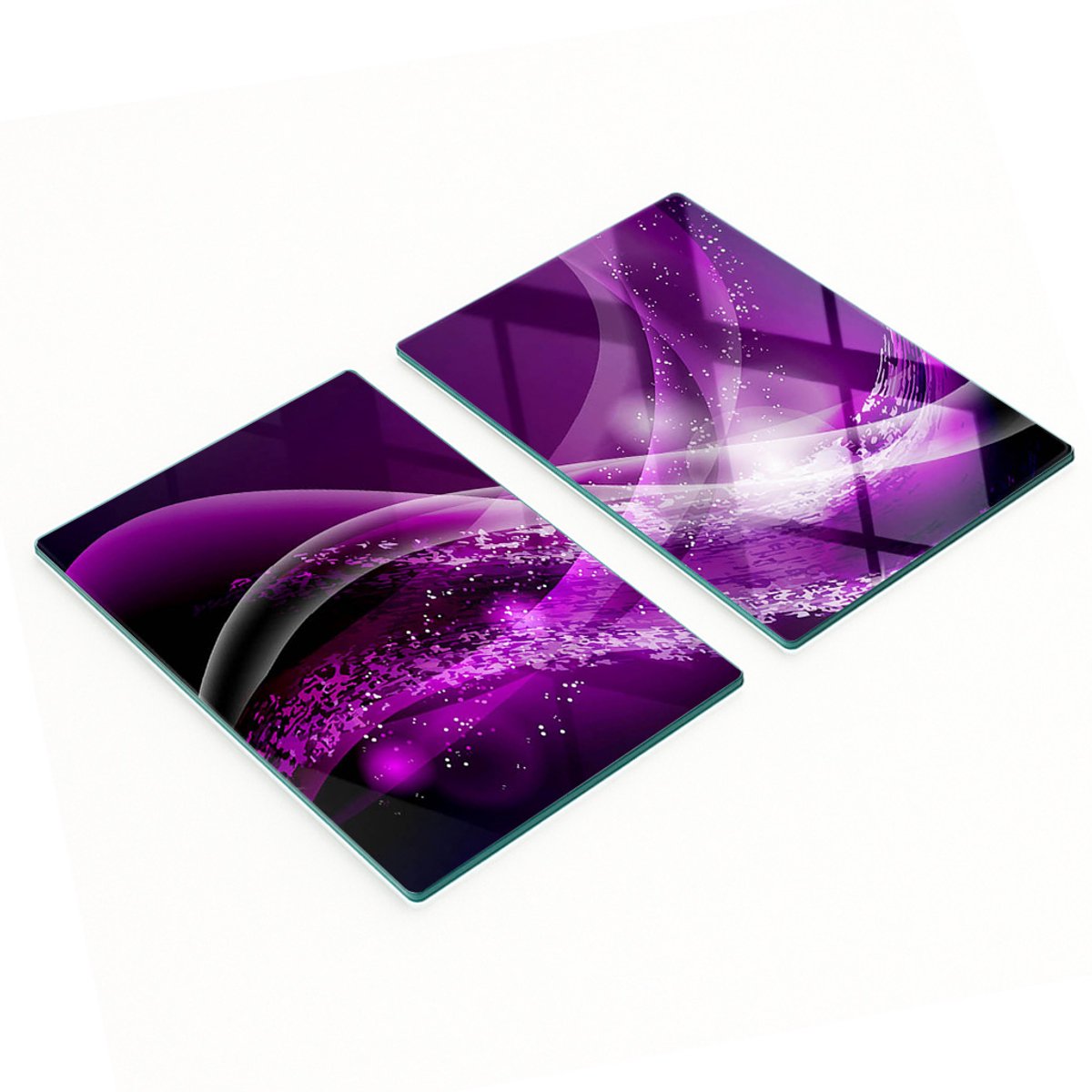 Multifunctionele decoratieve glazen panelen met abstract golfmotief, 2x40x52 cm