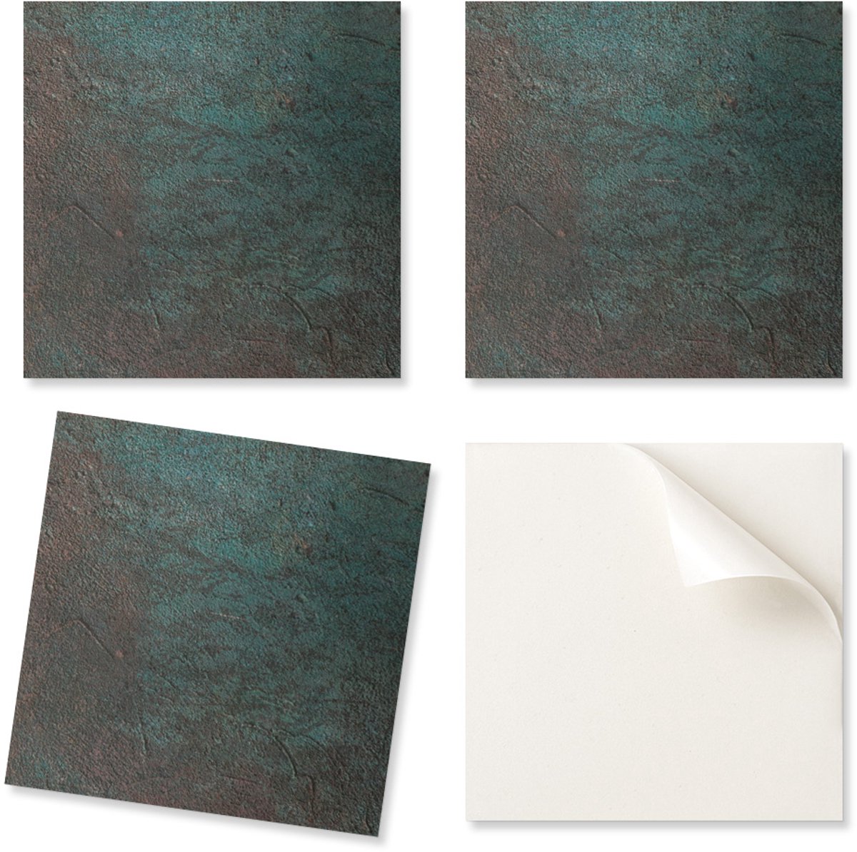 Zelfklevende vinyltegels met print voor de badkamer, textuur met subtiel patroon, 20x20x20 cm