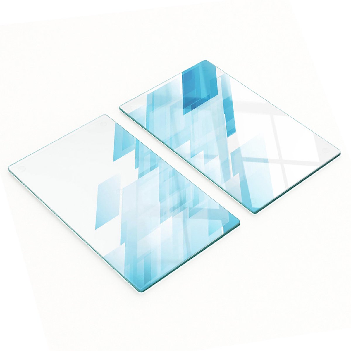 Keukenplanken van gehard glas met grafische abstracte vormen, 2x30x52 cm
