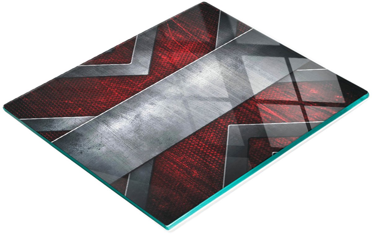Gehard multifunctioneel decoratief bord van glas met metalen patroon, 60x52 cm