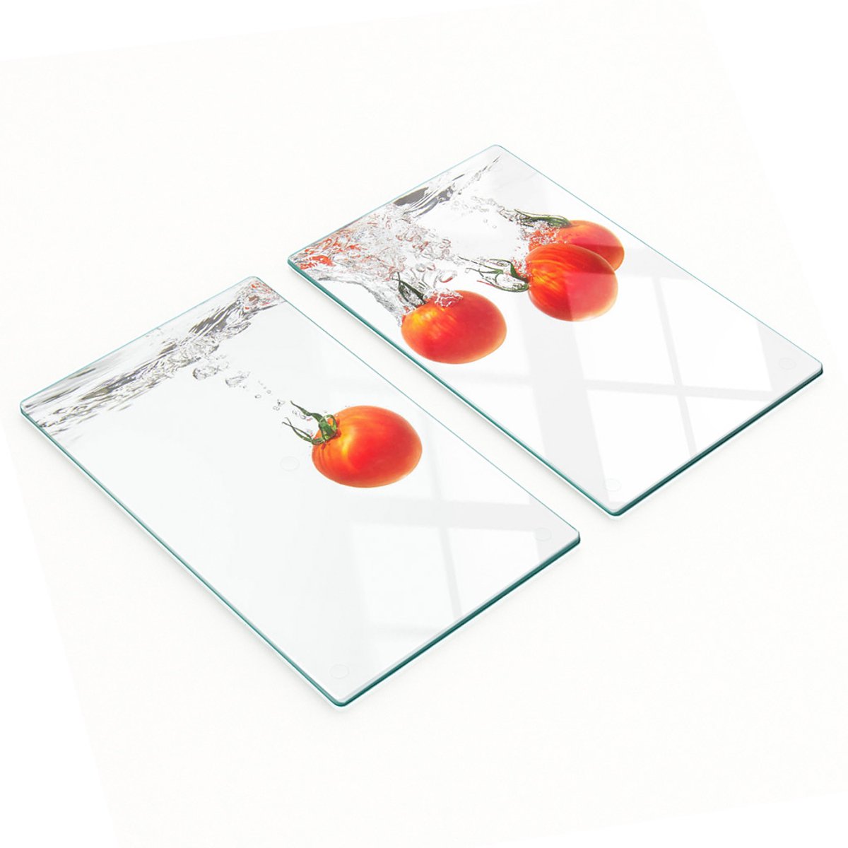 Decoratieve snijplanken van gehard glas voor tomaten onder water, 2x30x52 cm