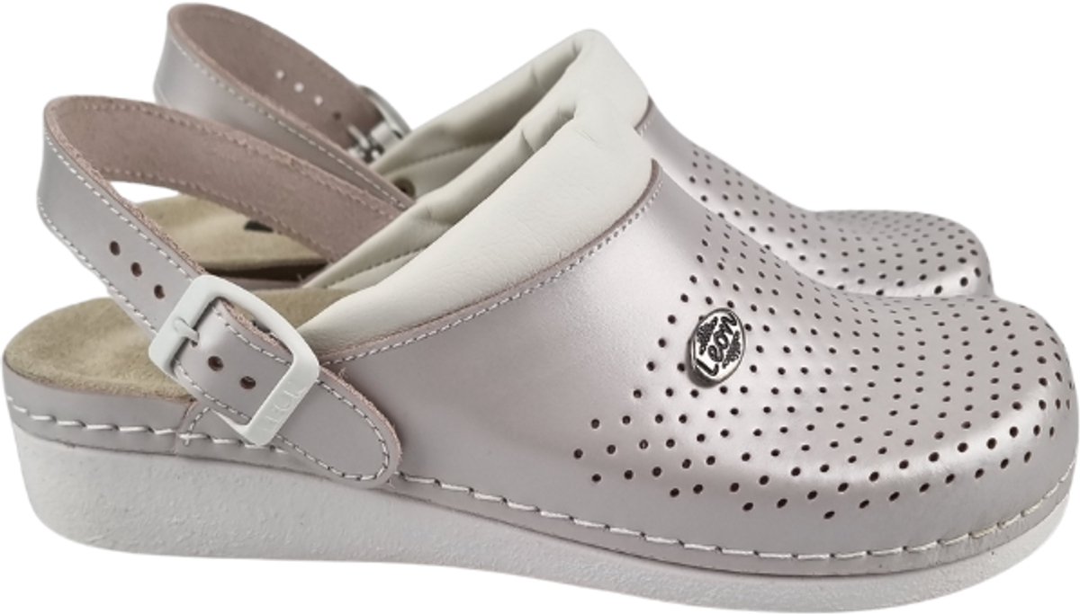 Dames Medische klompen - Werkklompen - Zorgklompen in maat 36 t/m 41 - Uitneembare zool en antislip nop in zool - Leon - Parel pink 36