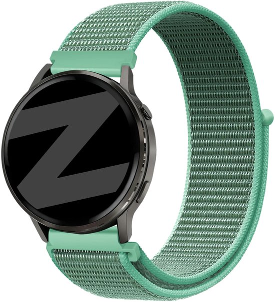 Bandz Nylon Loop Strap 18mm - horlogebandje geschikt voor Garmin Vivoactive 4S / Vivomove 3S / Venu 2S / Venu 3S / Forerunner 255S / Forerunner 265S / Venu 4 41mm - Mint