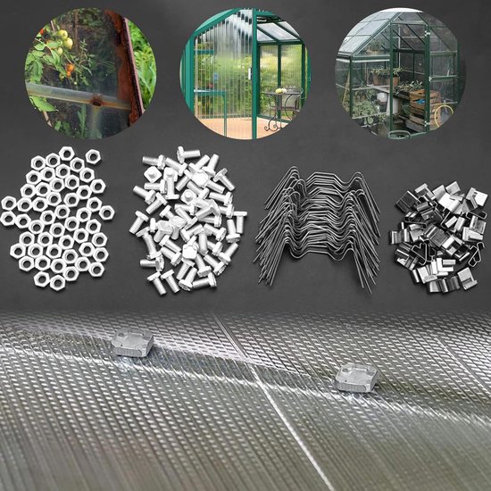 110 Delige Set Kas Reparatieset Glasbevestigingclips Schroeven en Moeren — afbeelding 5