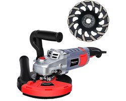 FANZWORK Betonslijper Betonfrees Set met Diamantslijpkop en Afzuigkap (2000W/180mm)