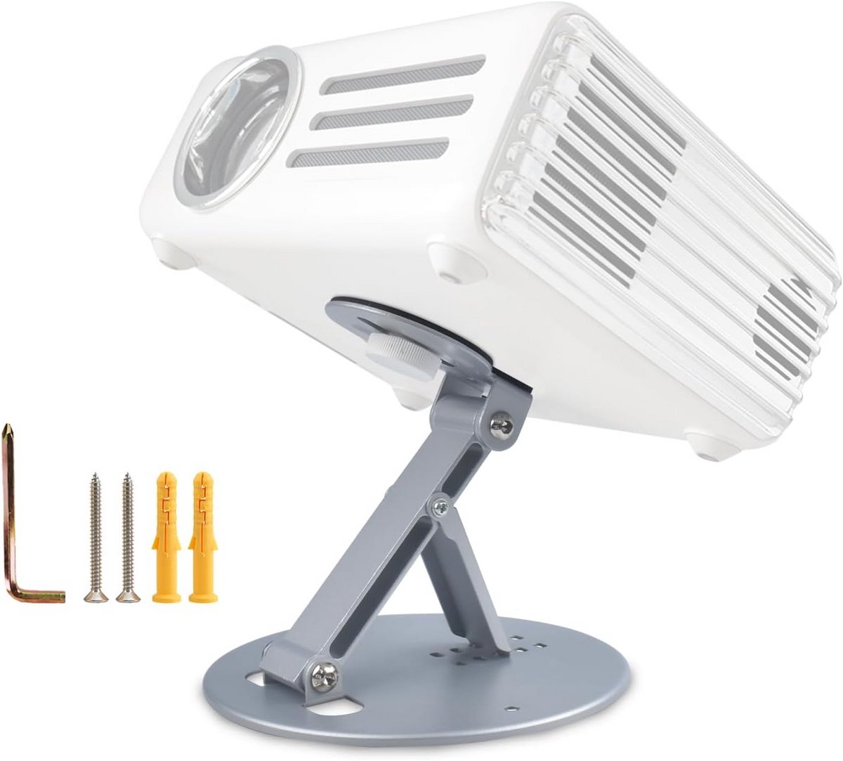 Projector Beugel - Statief Houder - Thuisbioscoop - 180 Graden Draaibaar - 18.6 x 13.5 cm - Zilver