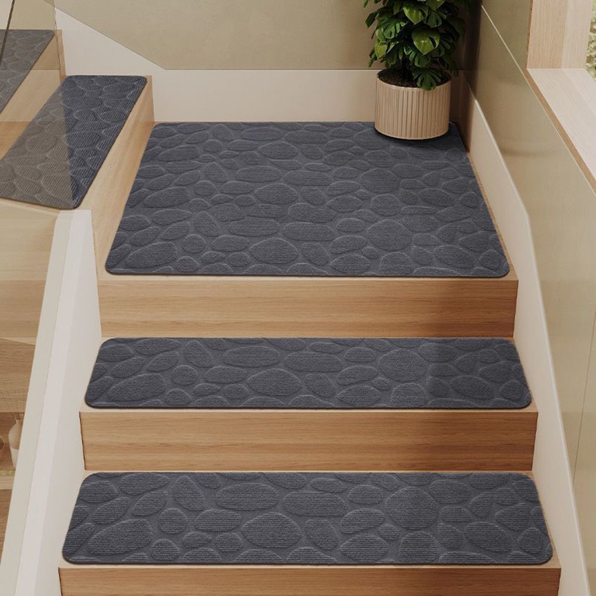 15 Stuks trapmatten - traptreden - antislip trapmatten - antislip traptreden -20*76cm- TPR zelfklevend - verwijderbaar - wasbaar - met antislip rubberen achterkant, geen lijm nodig