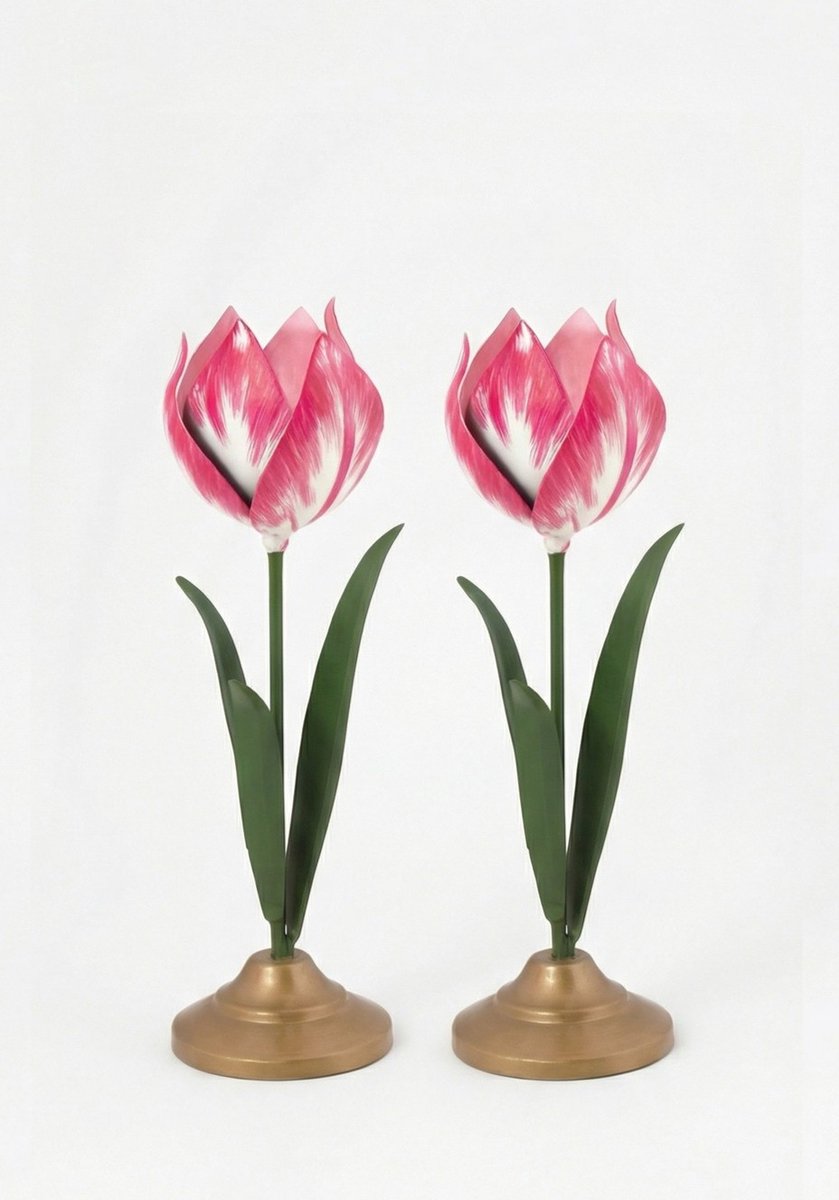 Pip Studio - kandelaren - 26cm - roze - set van 2