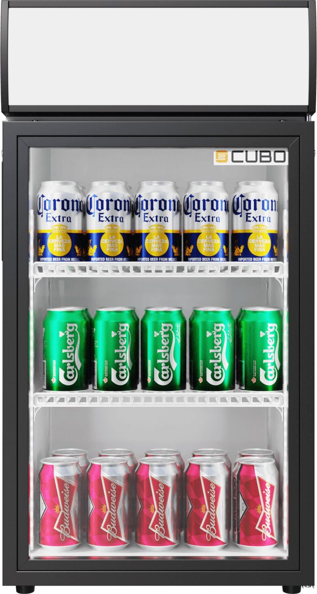 Tafelmodel Barkoelkast 59L - 1 Scharnierende Glazen Deur - Energiezuinig - CS-50H-EE- Frigo