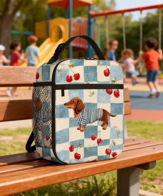 Teckel - teckel lunchtas - thermische koeltas - thermische warmhoud tas - teckel tas - hond - teckel draagtas - koelbox - koeltas - teckel koeltas van Merkloos — afbeelding 5