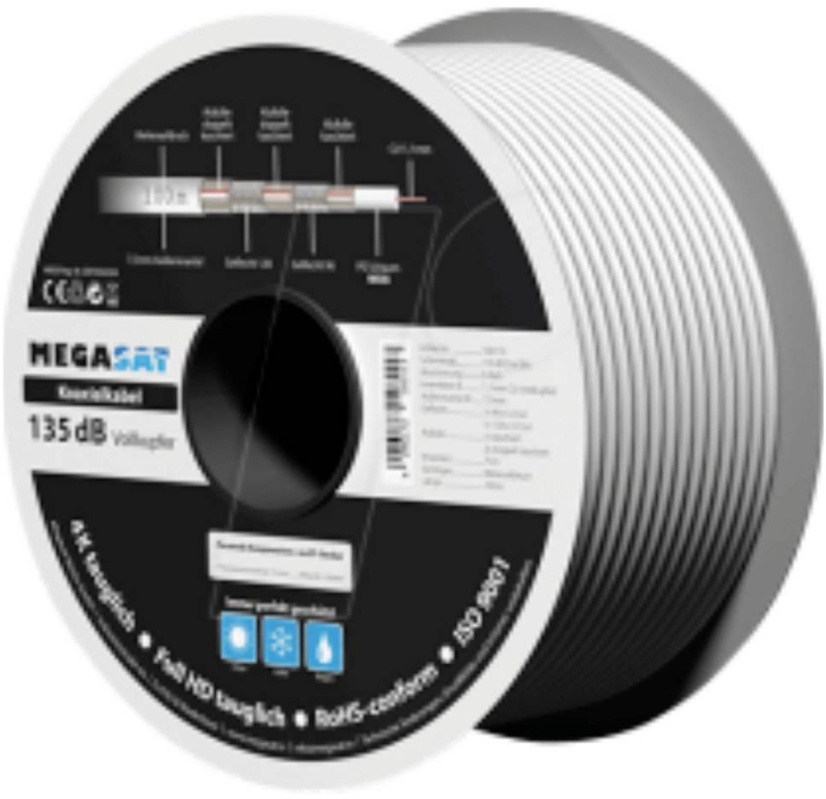MegaSat 100176 Coaxkabel Buitendiameter: 7.0 mm 100 m