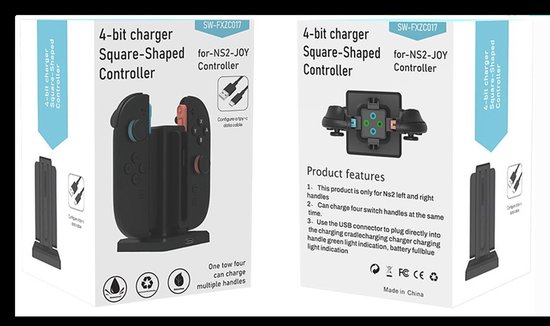 Laadstation Voor Switch 2 Joycons – 4 Sleuven, Magnetisch, LED-Indicatie, Akoestisch Signaal, Afneembaar – Oplaadaccessoire