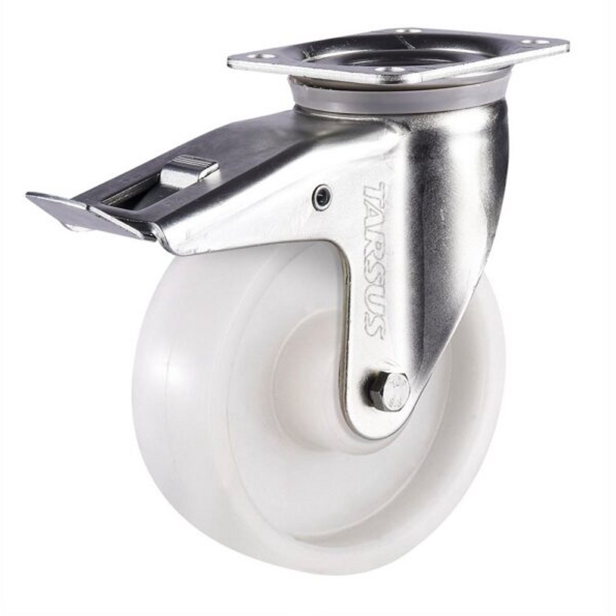 Zwaarlast zwenkwiel met rem 125 mm 400 kg nylon dubbel gelagerd - TARSUS