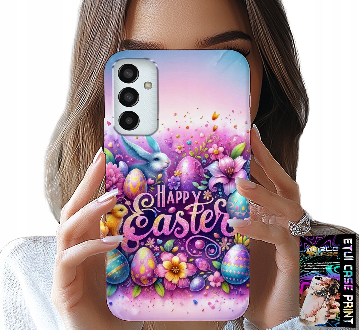 HOESJE VOOR SAMSUNG GALAXY M13 4G - HAPPY EGGS, PASEN, EIEREN
