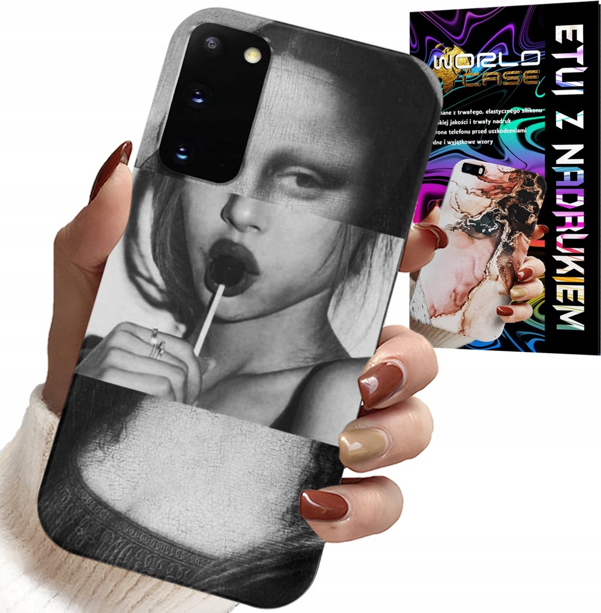 Hoesje voor Samsung Galaxy S20 - Mona Lisa met trendy lolly-patroon