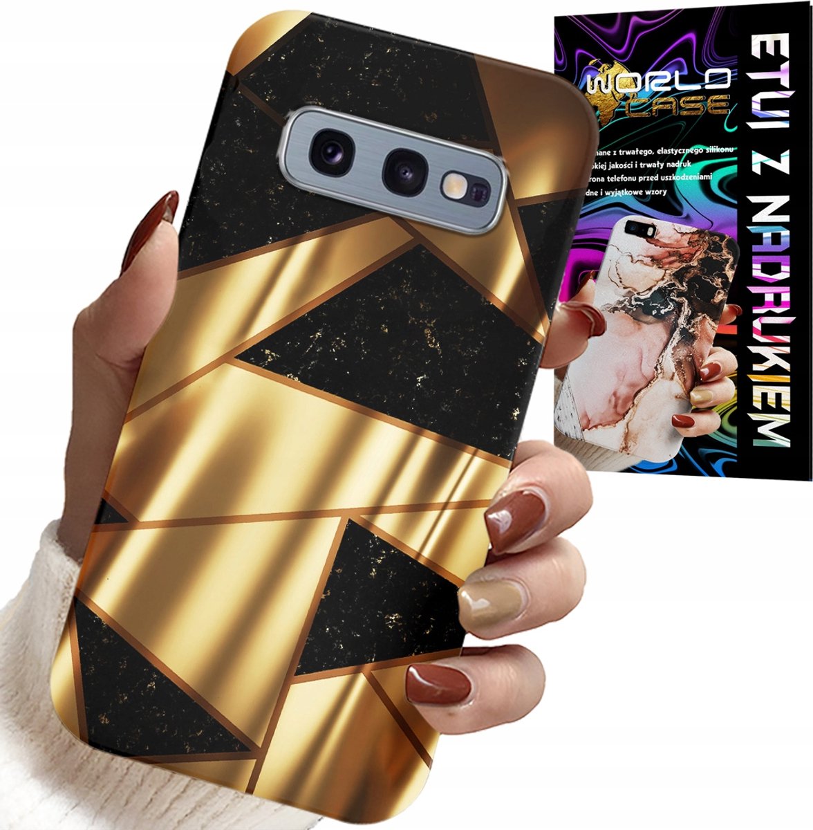 HOESJE VOOR SAMSUNG GALAXY S10E - ELEGANT GOUDEN PATROON + HYDRO FILM