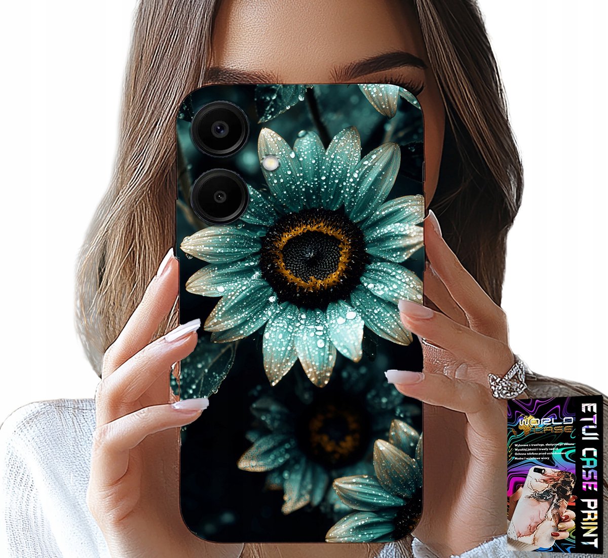HOESJE VOOR SAMSUNG GALAXY A06 5G - BLAUWE GERBERA + FOLIE