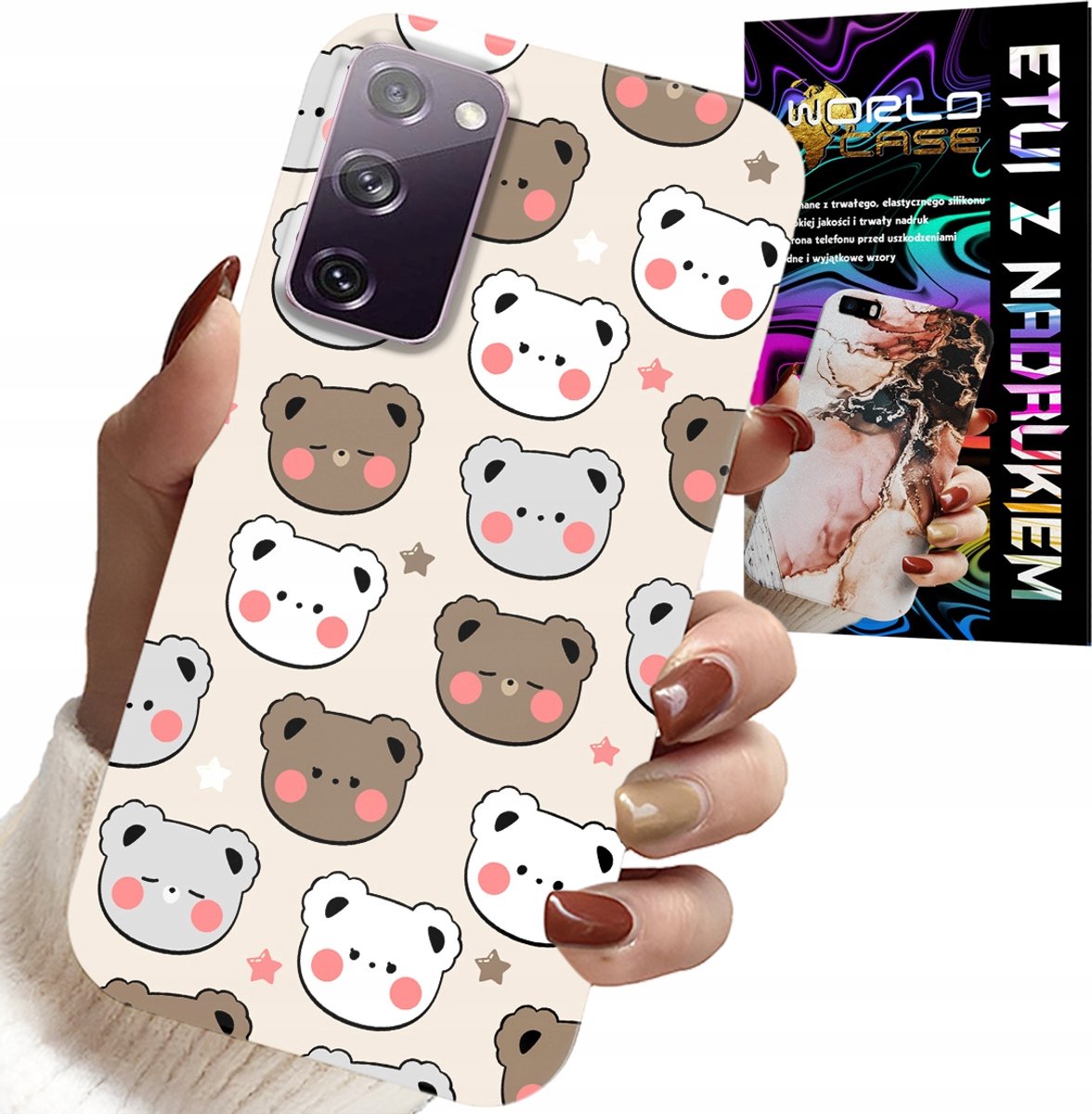HOESJE VOOR SAMSUNG GALAXY S20 LITE - TEDDYBEERPATROON VOOR DE ALLERJIGSTE + GLAS