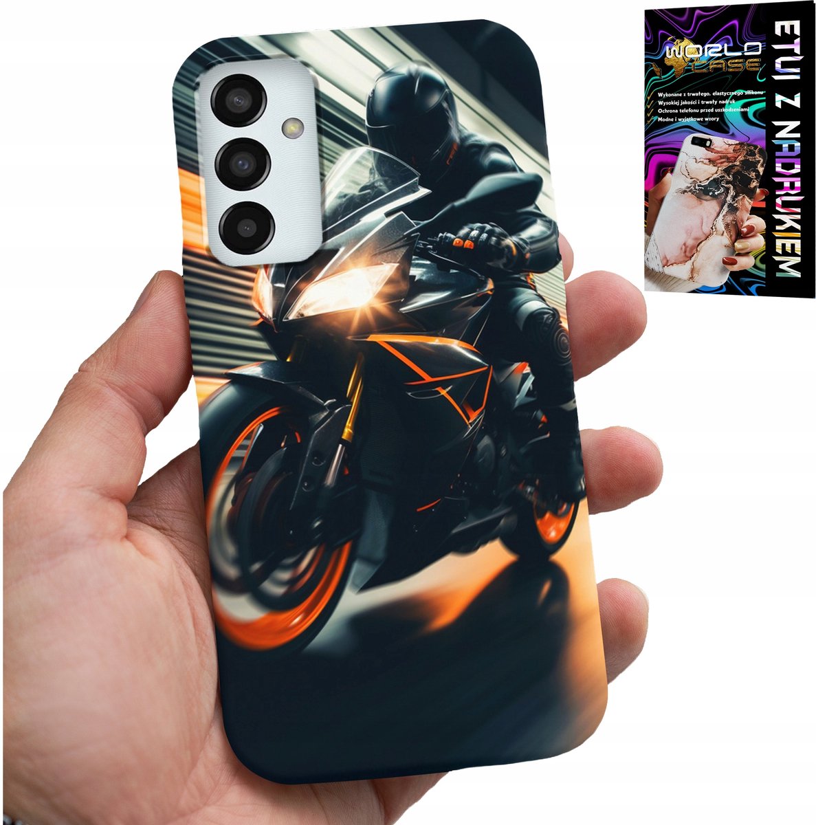 HOESJE VOOR SAMSUNG GALAXY M23 - MOTORFIETS MOTORVENTILATOR MOTORFIETS + GLAS