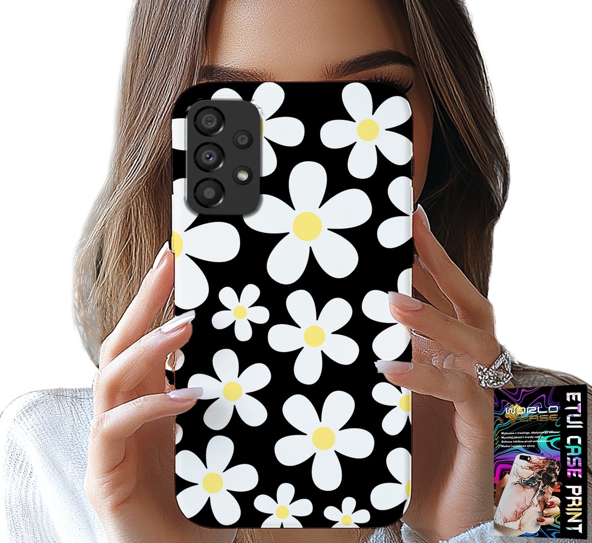 HOESJE VOOR SAMSUNG GALAXY A53 5G - DAISY, DAISIES, FLOWERS, BACK
