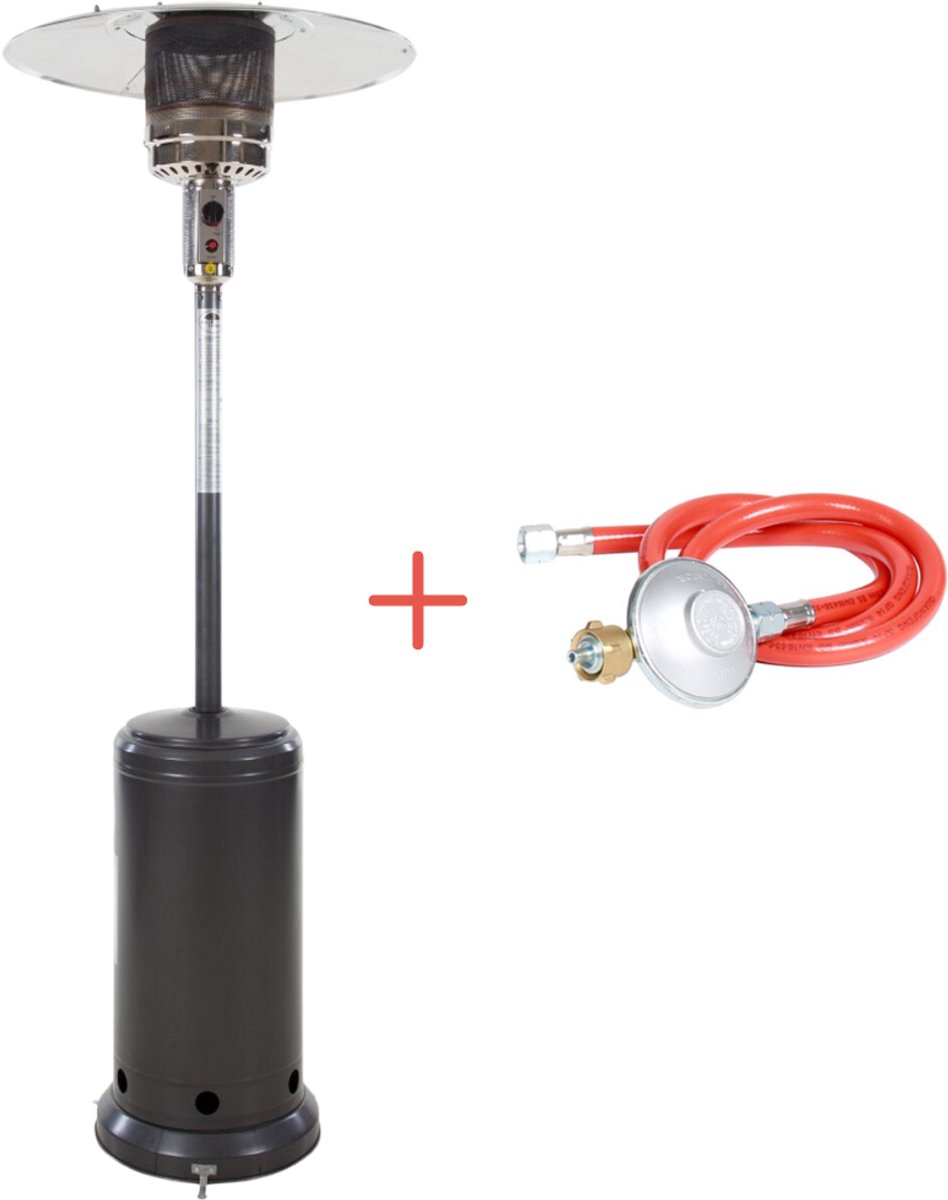 Sunred - Terrasverwarmer - Sargas - Gas - Grijs - 13000 W - Verschillende standen - Incl. gasdrukregelaar & slang