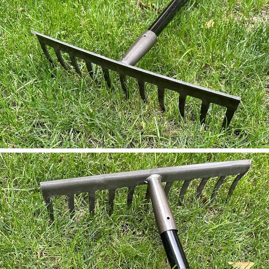 Harkop Vervanging - Tuin Hark - Bladeren Verzamelen - 11 Tandig Ontwerp - 39cm Breed - Metaal — afbeelding 2