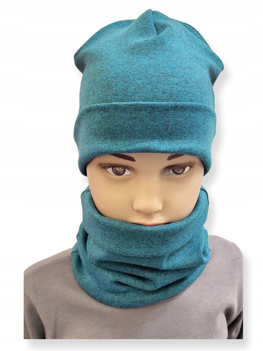 Dartomik - Babykleding Set - Czapka en Komin - Morski Melanż - 40-44