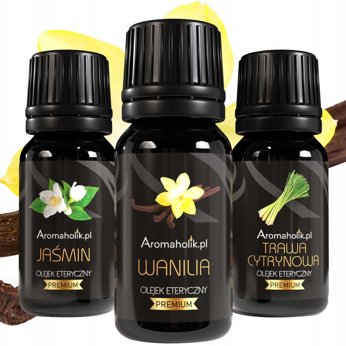 Aromaholik Zestaw - 100% Natuurlijke Etherische Olie - Vanille - Jasmijn - Citroengras