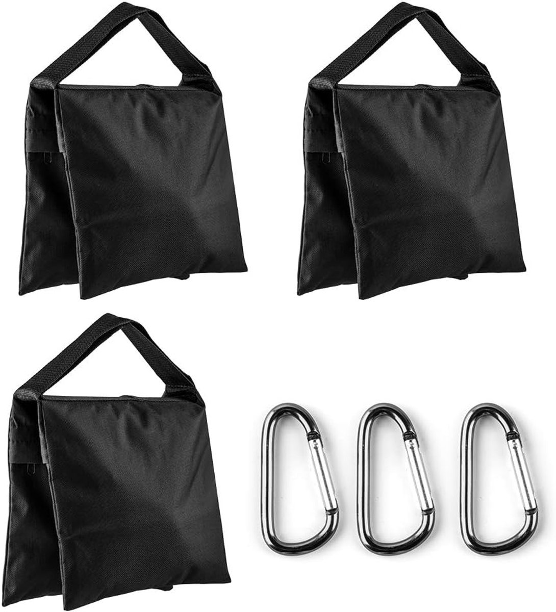 Zandzakken - Contragewichten - Studio Stabilisatie - Set van 3 stuks - 24 x 21 cm - Zwart