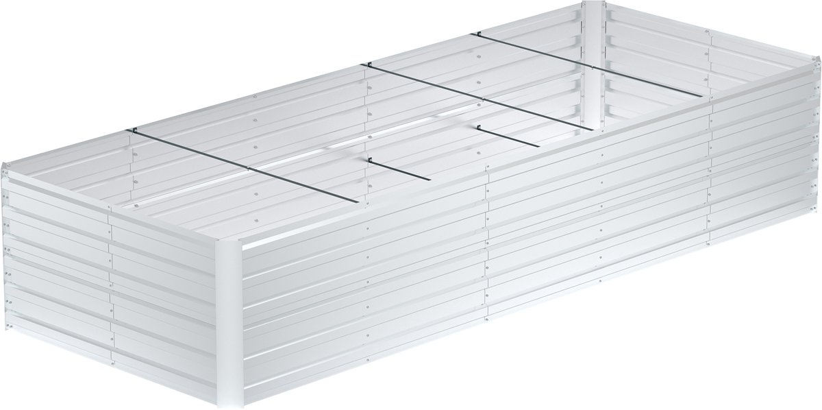 ACXIN Verhoogde Moestuinbak Metaal - Gegalvaniseerd Staal Roestvrij - 2160L 300x120x58cm Verzinkt