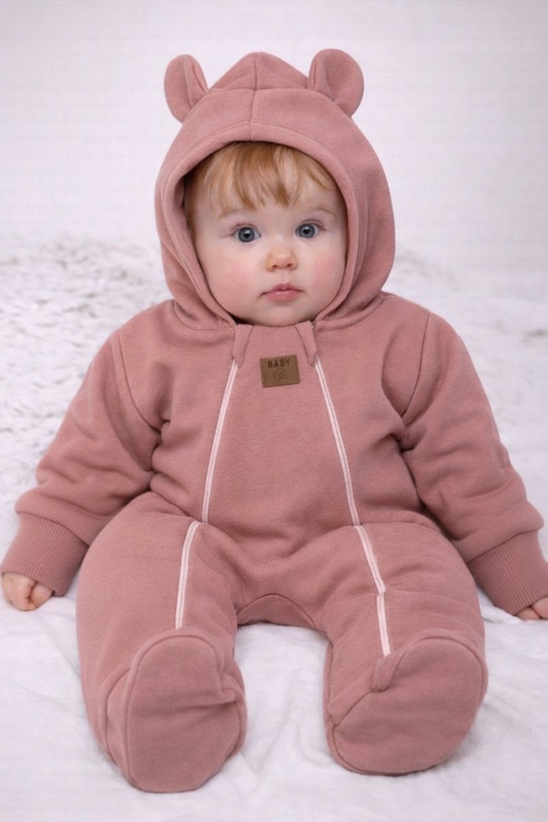 Dartomik - Kinder Onesie - Puder Roze - Twee Ritsen - Katoen