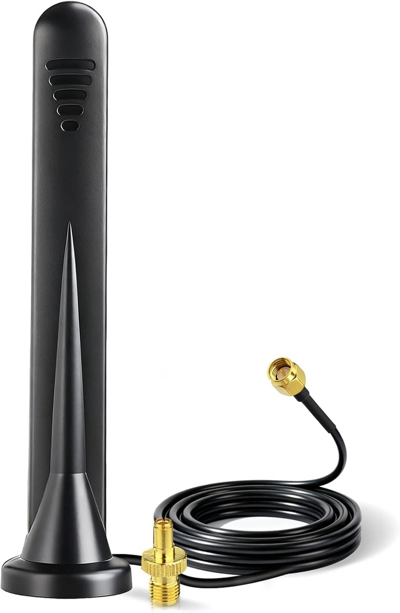Breedband Antenne - 5G LTE Antenne - Verbeter Signaal Ontvangst - Magnetische Voet - 3 m Kabel - Zwart