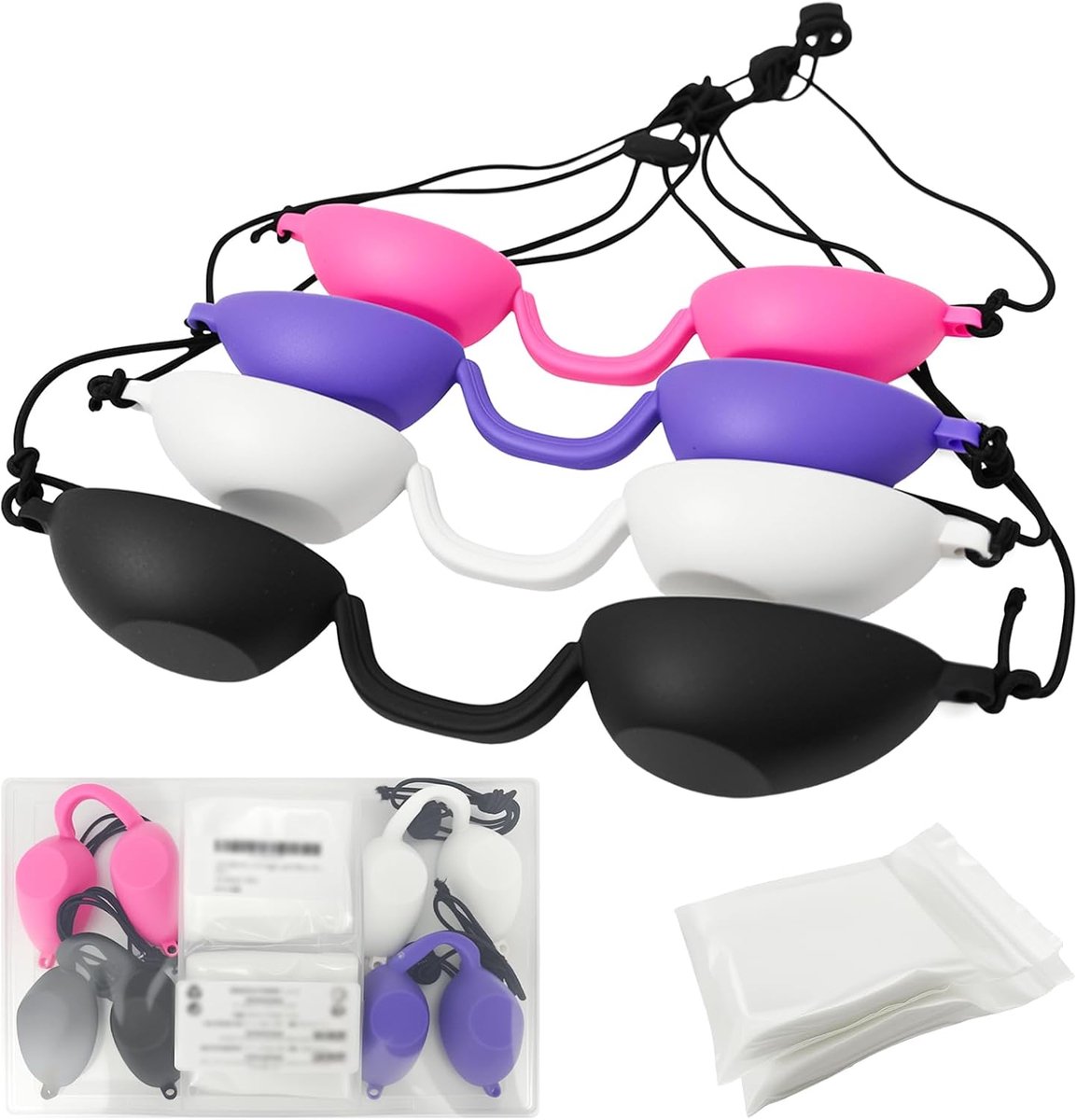 Zonnebrillen Set - Veiligheidsbrillen - Cosmetische Behandelingen - Zacht Siliconen Materiaal - 18x11.5x2 cm - Meerdere Kleuren