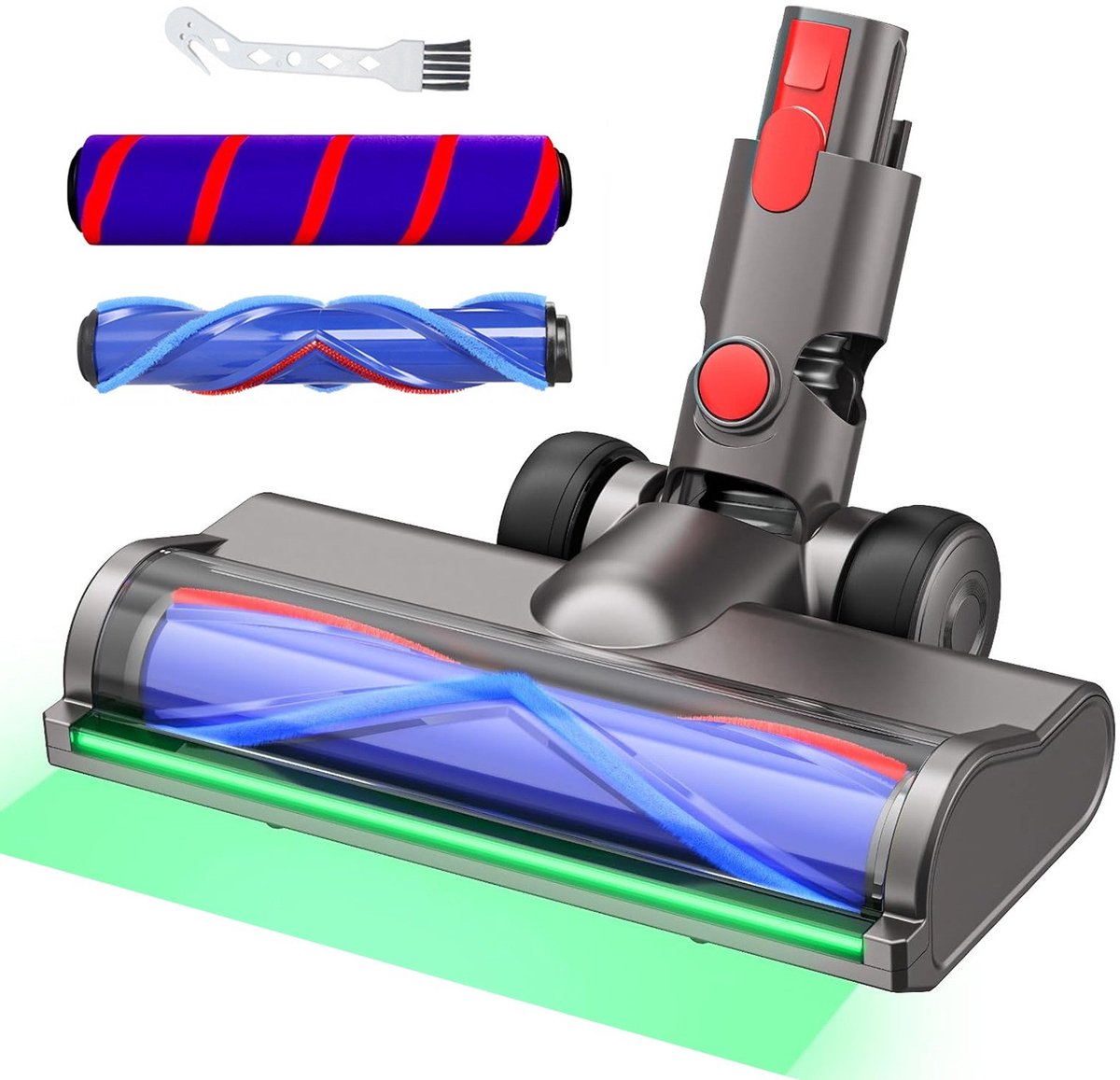 Stofzuigerkoppen met 2 rollers geschikt voor Dyson V7 V8 V10 V11 V15 stofzuiger