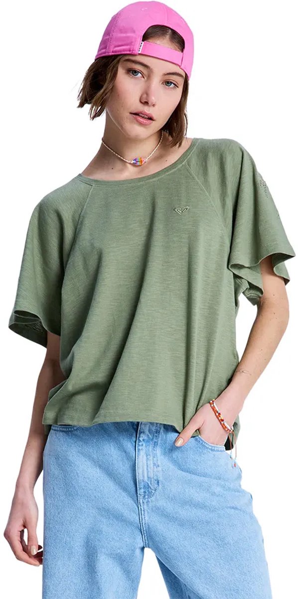Roxy Time For Palm Tree T-shirt Met Korte Mouwen M Vrouw Groen