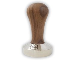 Koffie Stamper - Espresso Accessoire - Perfecte Espresso - Platte Bodem - 58.5 mm - Walnoot Staal