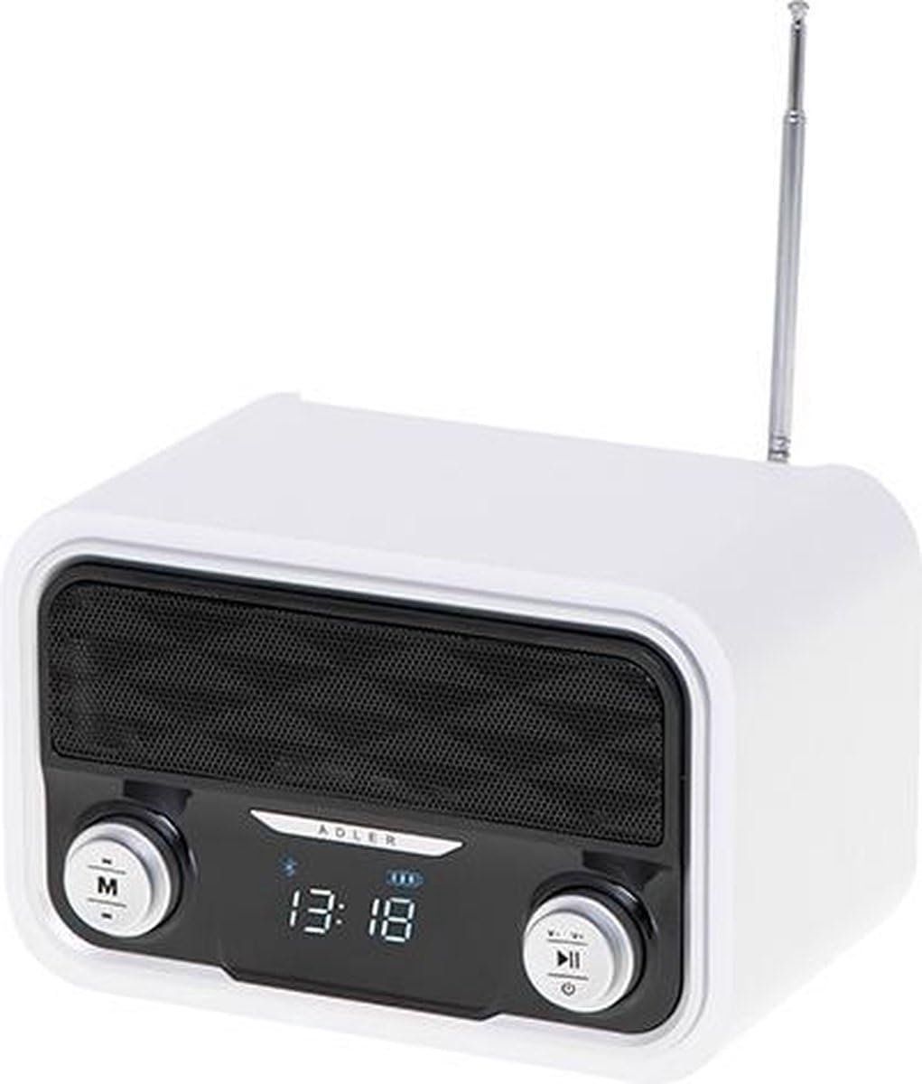 Bluetooth Radio - Draagbare Radio - Muziek Luisteren - Ondersteunt SD USB - 20x15x14 cm - Wit