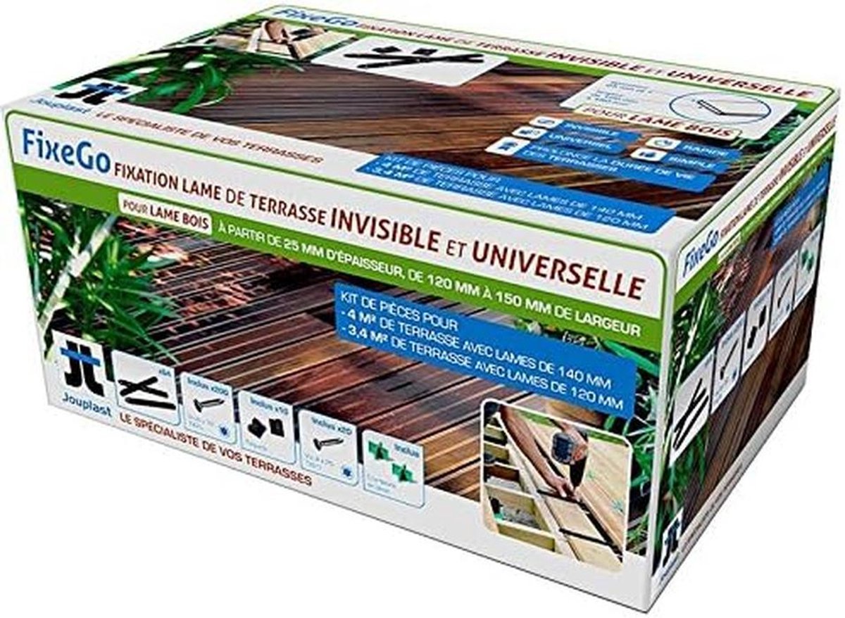 Bevestigingssysteem Terras - Onzichtbare Montage - Houten Terras - Snelle Installatie - 25 mm Breed