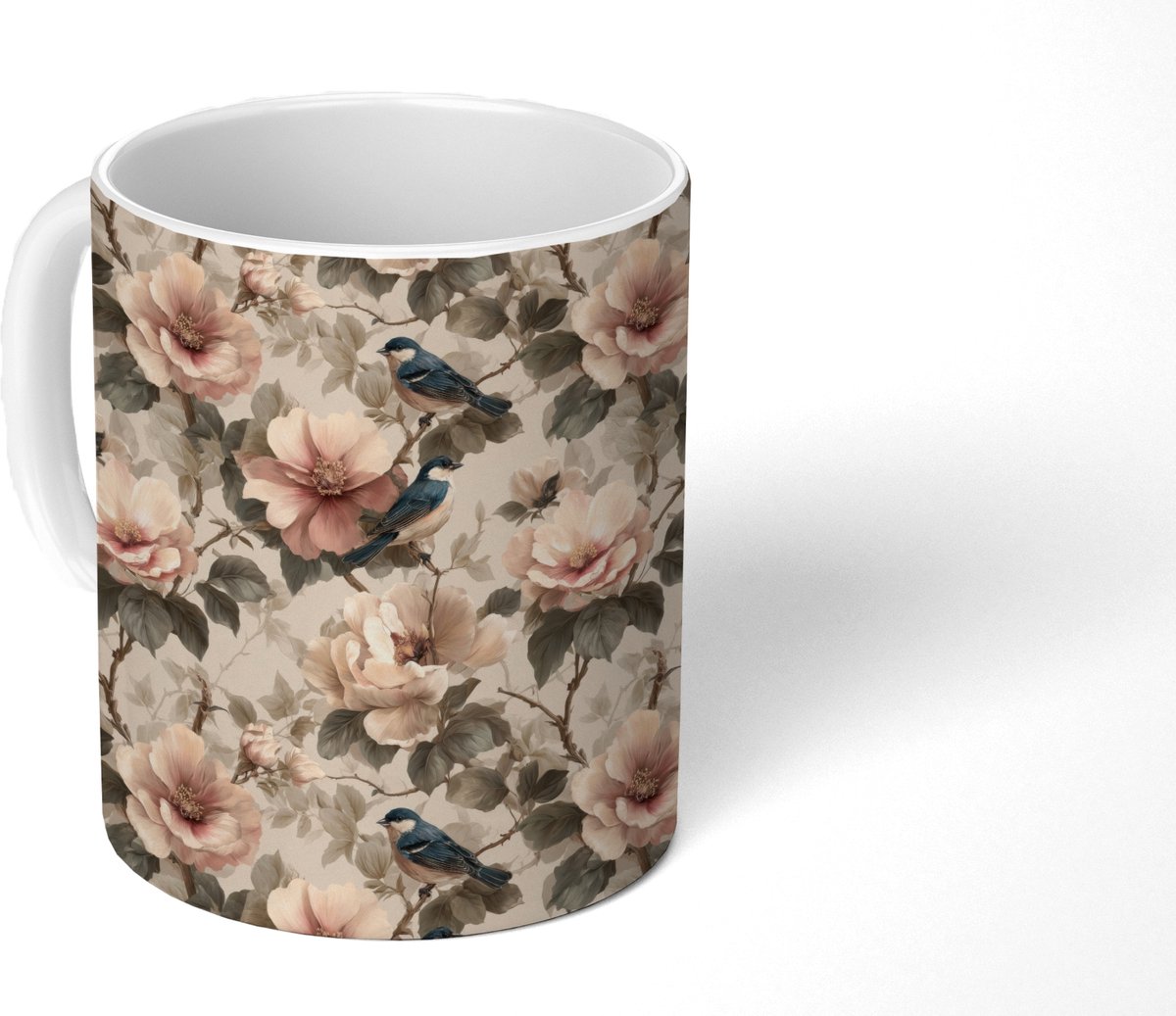 Mok - Koffiemok - Klassiek - Vogels - Kleurrijk - Mokken - 350 ML - Beker - Koffiemokken - Theemok
