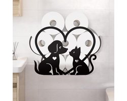 Toiletrolhouder - Papierhouder - Badkamer Organisatie - Dieren Design - 36.5x11.5 cm - Zwart