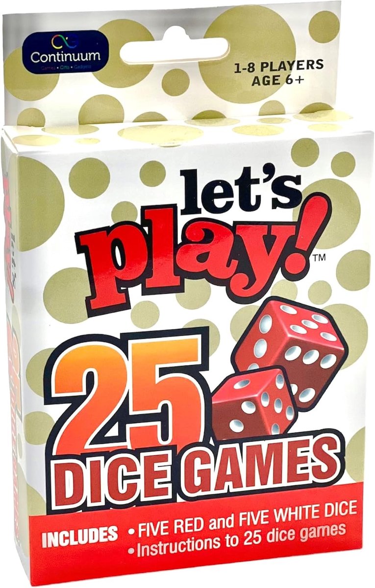 25 Spellen Dobbelstenen - Dobbelspel Set - Gezellig Spelen - Inclusief Spelregels - 15.7 x 13 x 4.8 cm